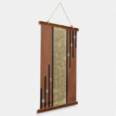 Art Deco in goud en bruin Hangend Wandkleed (Gebogen)