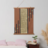 Art Deco in goud en bruin Hangend Wandkleed (Slaapkamer)