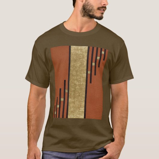 Art Deco in goud en bruin T-shirt (Voorkant)