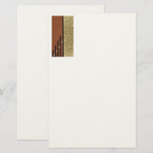 Art Deco in goud en taupe Briefpapier (Voorkant / Achterkant)