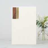 Art Deco in goud en taupe Briefpapier (Staand voorkant)