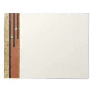Art Deco in goud en taupe Notitieblok