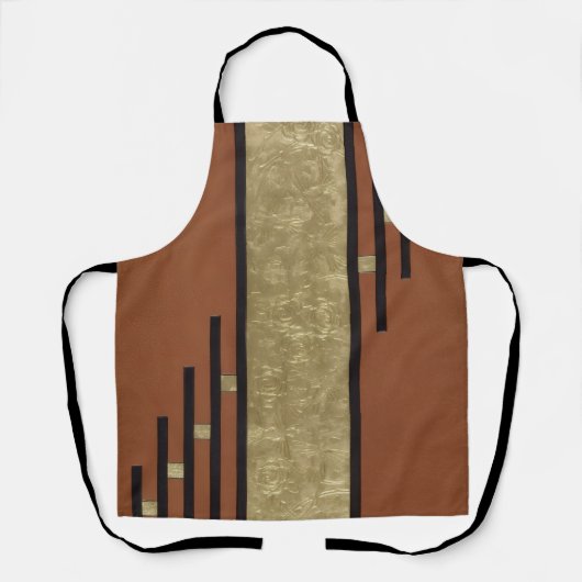 Art Deco in goud en taupe Schort (Voorkant)