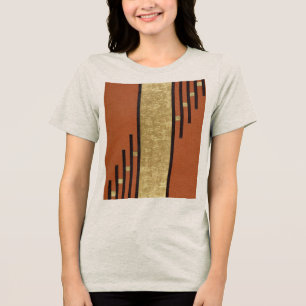 Art Deco in goud en taupe Tri-Blend Shirt