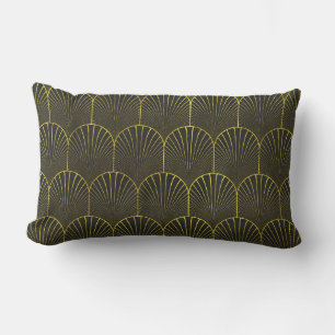 Art Deco in goud en zwart Kussen