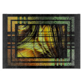 Art Deco in Green en Gold Cutting Board Snijplank (Voorkant)