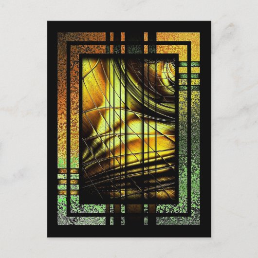 Art Deco in groen en goud Briefkaart (Voorkant)