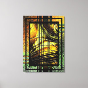 Art Deco in groen en goud Canvas Afdruk