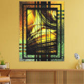 Art Deco in groen en goud Canvas Afdruk (Insitu (Woonkamer))