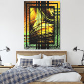 Art Deco in groen en goud Canvas Afdruk (Insitu (Slaapkamer))