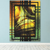 Art Deco in groen en goud Canvas Afdruk (Insitu (Houten vloer))