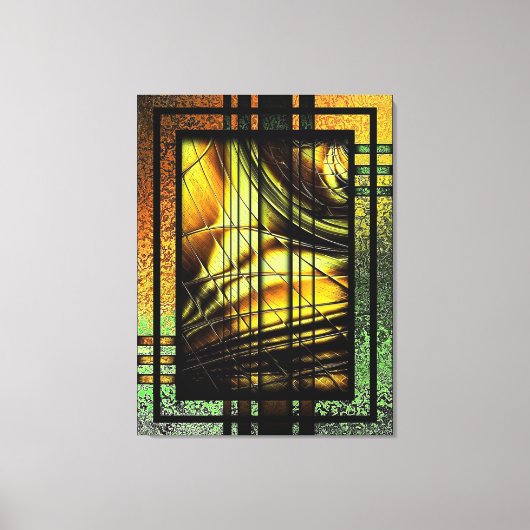 Art Deco in groen en goud Canvas Afdruk (Voorkant)