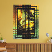 Art Deco in groen en goud Canvas Afdruk (Insitu (Woonkamer))