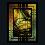 Art Deco in groen en goud Poster<br><div class="desc">het digitale ontwerp van de kunstdecostijl in honinggolden , groenen , gouden bruin en zwart .</div>
