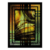 Art Deco in groen en goud Poster (Voorkant)