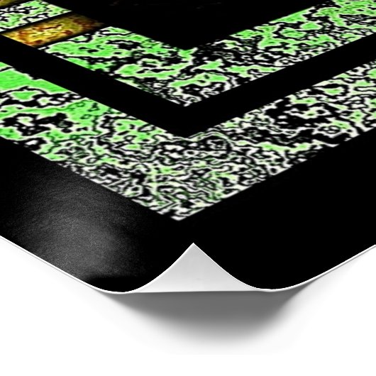 Art Deco in groen en goud Poster (Hoek)