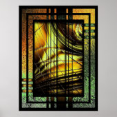 Art Deco in groen en goud Poster (Voorkant)