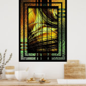 Art Deco in groen en goud Poster (Keuken)
