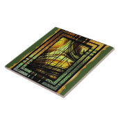 Art Deco in groen en goud Tegeltje (Zijkant)