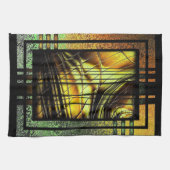 Art Deco in groen en goud Theedoek (Horizontaal)