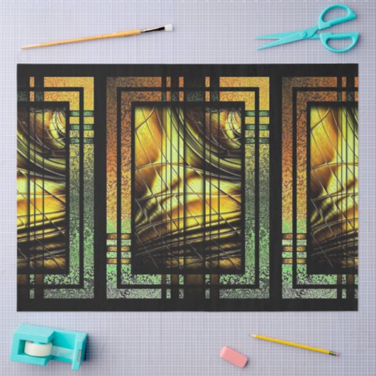 Art Deco in groen en goud Tissuepapier (Craft)