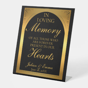 Art Deco in liefdevolle herinneringstafel Reclamebord Met Voetstuk