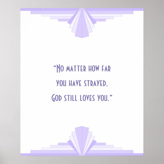 Art deco in lila met een Christelijk Poster voor p (Voorkant)