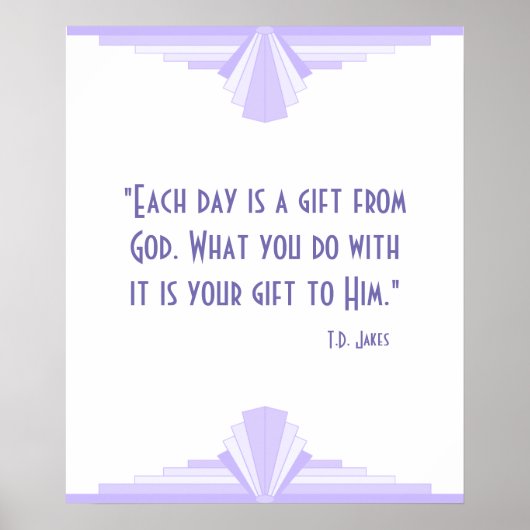 Art deco in lila met een Christelijk Poster voor p (Voorkant)