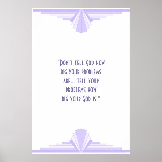 Art deco in lila met een Christelijk Poster voor p (Voorkant)