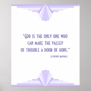 Art deco in lila met een Christelijk Poster voor p