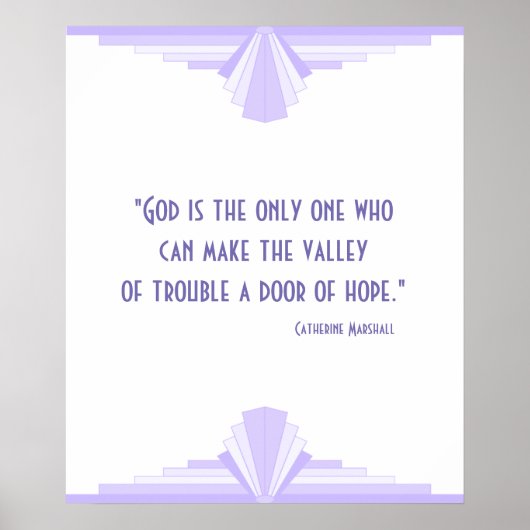 Art deco in lila met een Christelijk Poster voor p (Voorkant)