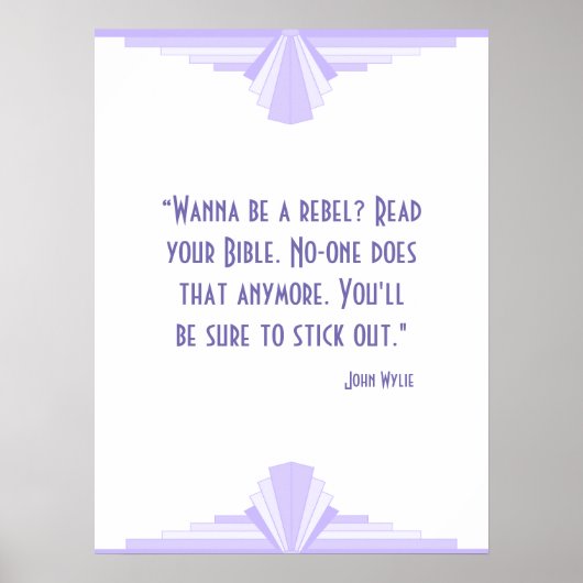 Art deco in lila met een Christelijk Poster voor p (Voorkant)