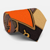 ART DECO IN ORANJE EN BLAQCK STROPDAS (Opgerold)