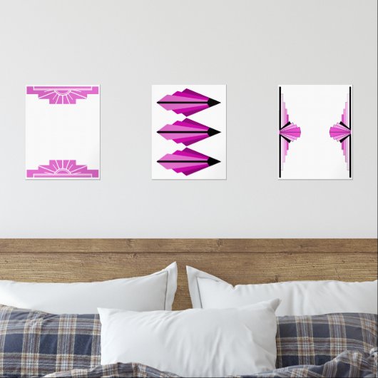 Art deco in roze muurkunst sets (Slaapkamer)