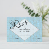 Art Deco in Turquoise en gouddiamantgrens RSVP (Staand voorkant)