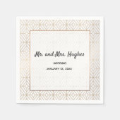 Art Deco in White en Gold foil geometrisch Servetten (Voorkant)