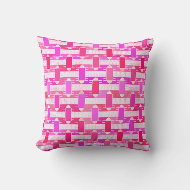 Art Deco Industrial Chic - roze, fuchsia, orchidee Kussen (Voorkant)