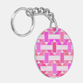 Art Deco Industrial Chic - roze, fuchsia, orchidee Sleutelhanger (Voorkant Links)