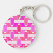 Art Deco Industrial Chic - roze, fuchsia, orchidee Sleutelhanger (Achterkant)