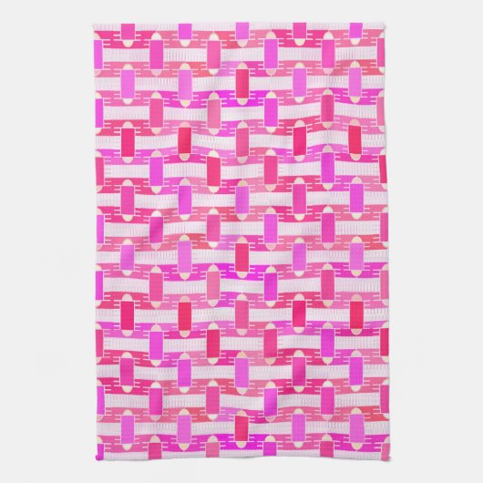 Art Deco Industrial Chic - roze, fuchsia, orchidee Theedoek (Verticaal)