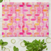 Art Deco Industrial chic - roze, perzik, goud Theedoek (Gevouwen)