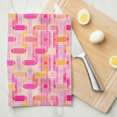 Art Deco Industrial chic - roze, perzik, goud Theedoek (Quarter Fold)
