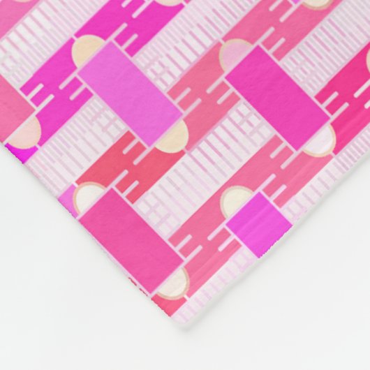 Art Deco industriële chic - roze, fuchsia, orchide Fleece Deken (Hoek)