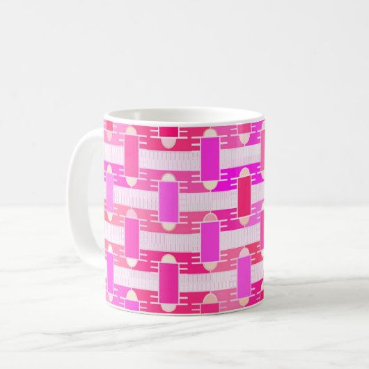 Art Deco industriële chic - roze, fuchsia, orchide Koffiemok (Voorkant links)