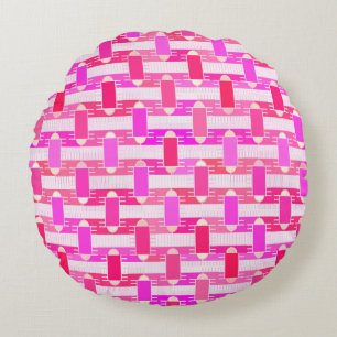 Art Deco industriële chic - roze, fuchsia, orchide Rond Kussen