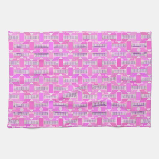 Art Deco industriële chic - roze, mauve Theedoek (Horizontaal)