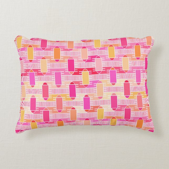 Art Deco industriële chic - roze, perzik, goud Decoratief Kussen (Voorkant)