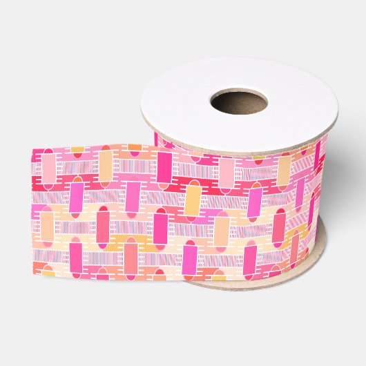 Art Deco industriële chic - roze, perzik, goud Grosgrain Lint (Spoel)
