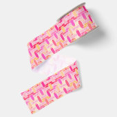 Art Deco industriële chic - roze, perzik, goud Grosgrain Lint (Achterkant)