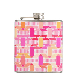 Art Deco industriële chic - roze, perzik, goud Heupfles